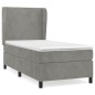 vidaXL Boxspringbett mit Matratze Hellgrau 80x200 cm Samt vidaXL Boxspringbett mit Matratze Hellgrau 80x200 cm Samt