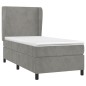 vidaXL Boxspringbett mit Matratze Hellgrau 80x200 cm Samt vidaXL Boxspringbett mit Matratze Hellgrau 80x200 cm Samt