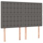 vidaXL Boxspringbett mit Matratze Grau 140x200 cm Kunstleder vidaXL Boxspringbett mit Matratze Grau 140x200 cm Kunstleder