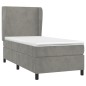 vidaXL Boxspringbett mit Matratze Hellgrau 90x200 cm Samt vidaXL Boxspringbett mit Matratze Hellgrau 90x200 cm Samt