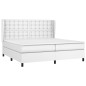 vidaXL Boxspringbett mit Matratze Weiß 200x200 cm Kunstleder vidaXL Boxspringbett mit Matratze Weiß 200x200 cm Kunstleder