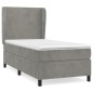 vidaXL Boxspringbett mit Matratze Hellgrau 100x200 cm Samt vidaXL Boxspringbett mit Matratze Hellgrau 100x200 cm Samt