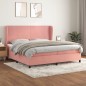 vidaXL Boxspringbett mit Matratze Rosa 200x200 cm Samt vidaXL Boxspringbett mit Matratze Rosa 200x200 cm Samt