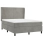 vidaXL Boxspringbett mit Matratze Hellgrau 140x190 cm Samt vidaXL Boxspringbett mit Matratze Hellgrau 140x190 cm Samt