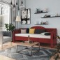 Tagesbett USB Weinrot Stoff 90x200 cm Tagesbett USB Weinrot Stoff 90x200 cm