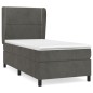 vidaXL Boxspringbett mit Matratze Dunkelgrau 100x200 cm Samt vidaXL Boxspringbett mit Matratze Dunkelgrau 100x200 cm Samt