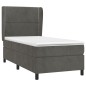vidaXL Boxspringbett mit Matratze Dunkelgrau 100x200 cm Samt vidaXL Boxspringbett mit Matratze Dunkelgrau 100x200 cm Samt