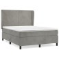 vidaXL Boxspringbett mit Matratze Hellgrau 140x200 cm Samt vidaXL Boxspringbett mit Matratze Hellgrau 140x200 cm Samt