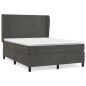 vidaXL Boxspringbett mit Matratze Dunkelgrau 140x200 cm Samt vidaXL Boxspringbett mit Matratze Dunkelgrau 140x200 cm Samt