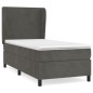 vidaXL Boxspringbett mit Matratze Dunkelgrau 90x190 cm Samt vidaXL Boxspringbett mit Matratze Dunkelgrau 90x190 cm Samt