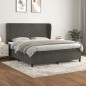 vidaXL Boxspringbett mit Matratze Dunkelgrau 160x200 cm Samt vidaXL Boxspringbett mit Matratze Dunkelgrau 160x200 cm Samt