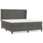 vidaXL Boxspringbett mit Matratze Dunkelgrau 180x200 cm Samt vidaXL Boxspringbett mit Matratze Dunkelgrau 180x200 cm Samt