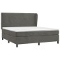 vidaXL Boxspringbett mit Matratze Dunkelgrau 180x200 cm Samt vidaXL Boxspringbett mit Matratze Dunkelgrau 180x200 cm Samt