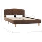 vidaXL Bettgestell Braun Wildleder-Optik 120x200 cm vidaXL Bettgestell Braun Wildleder-Optik 120x200 cm