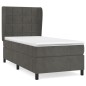 vidaXL Boxspringbett mit Matratze Dunkelgrau 90x190 cm Samt vidaXL Boxspringbett mit Matratze Dunkelgrau 90x190 cm Samt