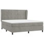 vidaXL Boxspringbett mit Matratze Hellgrau 180x200 cm Samt vidaXL Boxspringbett mit Matratze Hellgrau 180x200 cm Samt