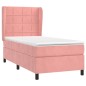 vidaXL Boxspringbett mit Matratze Rosa 90x200 cm Samt vidaXL Boxspringbett mit Matratze Rosa 90x200 cm Samt