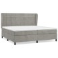 vidaXL Boxspringbett mit Matratze Hellgrau 200x200 cm Samt vidaXL Boxspringbett mit Matratze Hellgrau 200x200 cm Samt