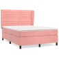 vidaXL Boxspringbett mit Matratze Rosa 140x200 cm Samt vidaXL Boxspringbett mit Matratze Rosa 140x200 cm Samt
