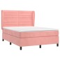 vidaXL Boxspringbett mit Matratze Rosa 140x200 cm Samt vidaXL Boxspringbett mit Matratze Rosa 140x200 cm Samt