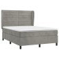 vidaXL Boxspringbett mit Matratze Hellgrau 140x190 cm Samt vidaXL Boxspringbett mit Matratze Hellgrau 140x190 cm Samt