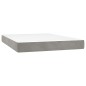 vidaXL Boxspringbett mit Matratze Hellgrau 140x190 cm Samt vidaXL Boxspringbett mit Matratze Hellgrau 140x190 cm Samt