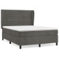 vidaXL Boxspringbett mit Matratze Dunkelgrau 140x190 cm Samt vidaXL Boxspringbett mit Matratze Dunkelgrau 140x190 cm Samt