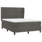vidaXL Boxspringbett mit Matratze Dunkelgrau 140x190 cm Samt vidaXL Boxspringbett mit Matratze Dunkelgrau 140x190 cm Samt