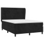 vidaXL Boxspringbett mit Matratze Schwarz 140x200 cm Samt vidaXL Boxspringbett mit Matratze Schwarz 140x200 cm Samt