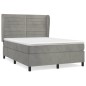 vidaXL Boxspringbett mit Matratze Hellgrau 140x200 cm Samt vidaXL Boxspringbett mit Matratze Hellgrau 140x200 cm Samt