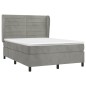 vidaXL Boxspringbett mit Matratze Hellgrau 140x200 cm Samt vidaXL Boxspringbett mit Matratze Hellgrau 140x200 cm Samt