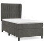 vidaXL Boxspringbett mit Matratze Dunkelgrau 80x200 cm Samt vidaXL Boxspringbett mit Matratze Dunkelgrau 80x200 cm Samt