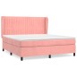 vidaXL Boxspringbett mit Matratze Rosa 160x200 cm Samt vidaXL Boxspringbett mit Matratze Rosa 160x200 cm Samt