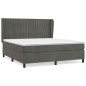 vidaXL Boxspringbett mit Matratze Dunkelgrau 160x200 cm Samt vidaXL Boxspringbett mit Matratze Dunkelgrau 160x200 cm Samt