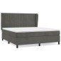 vidaXL Boxspringbett mit Matratze Dunkelgrau 180x200 cm Samt vidaXL Boxspringbett mit Matratze Dunkelgrau 180x200 cm Samt