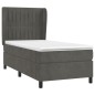 vidaXL Boxspringbett mit Matratze Dunkelgrau 90x190 cm Samt vidaXL Boxspringbett mit Matratze Dunkelgrau 90x190 cm Samt