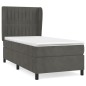 vidaXL Boxspringbett mit Matratze Dunkelgrau 100x200 cm Samt vidaXL Boxspringbett mit Matratze Dunkelgrau 100x200 cm Samt