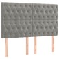 vidaXL Boxspringbett mit Matratze Hellgrau 140x200 cm Samt vidaXL Boxspringbett mit Matratze Hellgrau 140x200 cm Samt