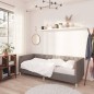 Tagesbett USB Hellgrau Stoff 90x200 cm Tagesbett USB Hellgrau Stoff 90x200 cm