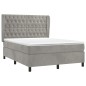 vidaXL Boxspringbett mit Matratze Hellgrau 140x190 cm Samt vidaXL Boxspringbett mit Matratze Hellgrau 140x190 cm Samt