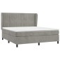 vidaXL Boxspringbett mit Matratze Hellgrau 160x200 cm Samt vidaXL Boxspringbett mit Matratze Hellgrau 160x200 cm Samt