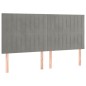 vidaXL Boxspringbett mit Matratze Hellgrau 160x200 cm Samt vidaXL Boxspringbett mit Matratze Hellgrau 160x200 cm Samt