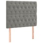 vidaXL Boxspringbett mit Matratze Hellgrau 90x190 cm Samt vidaXL Boxspringbett mit Matratze Hellgrau 90x190 cm Samt