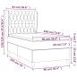 vidaXL Boxspringbett mit Matratze Hellgrau 90x190 cm Samt vidaXL Boxspringbett mit Matratze Hellgrau 90x190 cm Samt
