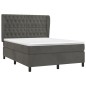 vidaXL Boxspringbett mit Matratze Dunkelgrau 140x200 cm Samt vidaXL Boxspringbett mit Matratze Dunkelgrau 140x200 cm Samt