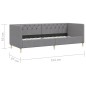 Tagesbett USB Hellgrau Stoff 90x200 cm Tagesbett USB Hellgrau Stoff 90x200 cm
