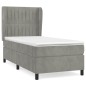 vidaXL Boxspringbett mit Matratze Hellgrau 80x200 cm Samt vidaXL Boxspringbett mit Matratze Hellgrau 80x200 cm Samt