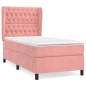 vidaXL Boxspringbett mit Matratze Rosa 90x200 cm Samt vidaXL Boxspringbett mit Matratze Rosa 90x200 cm Samt