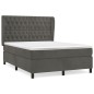 vidaXL Boxspringbett mit Matratze Dunkelgrau 140x190 cm Samt vidaXL Boxspringbett mit Matratze Dunkelgrau 140x190 cm Samt