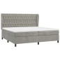 vidaXL Boxspringbett mit Matratze Hellgrau 200x200 cm Samt vidaXL Boxspringbett mit Matratze Hellgrau 200x200 cm Samt